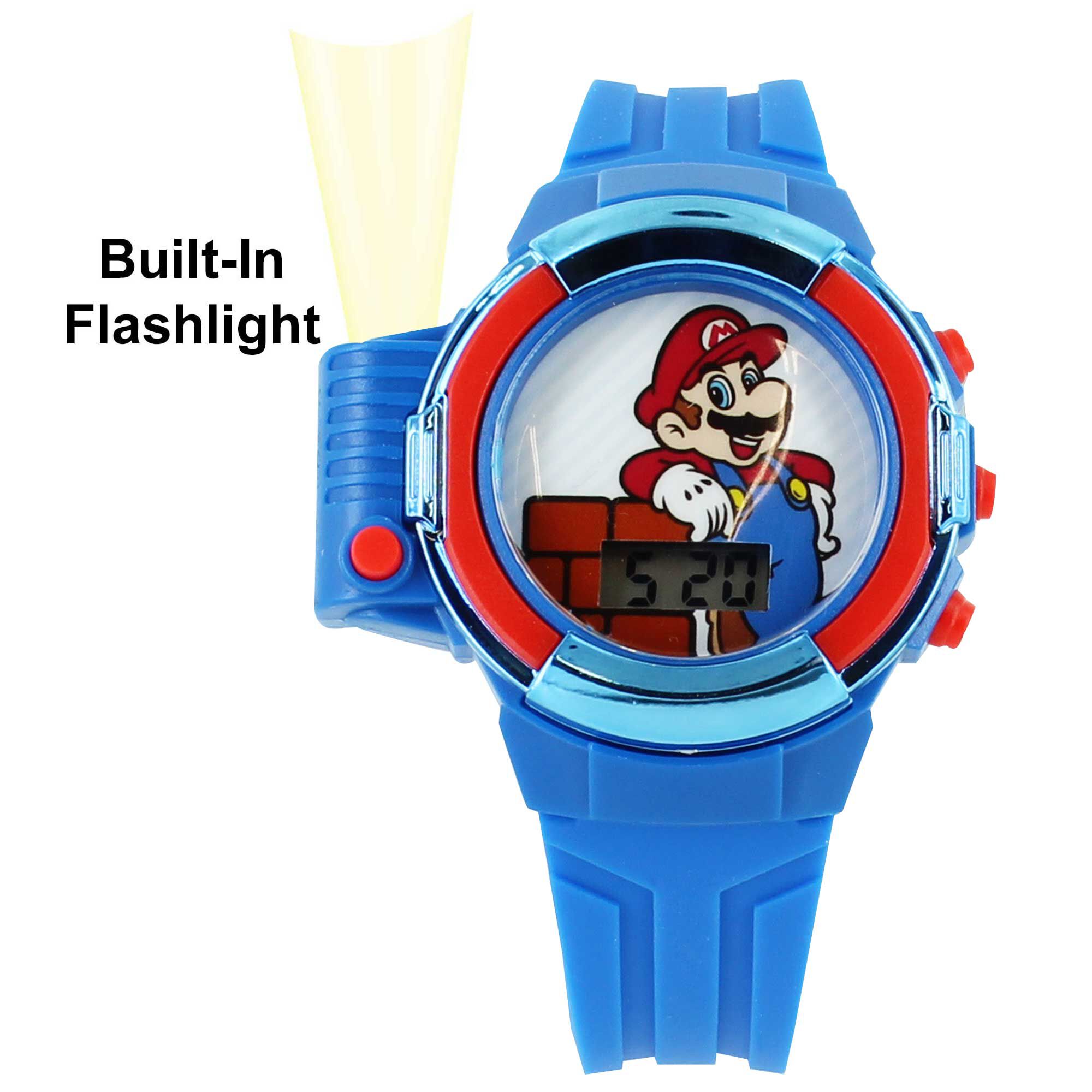 Super Mario Flashlight LCD Watch Front View