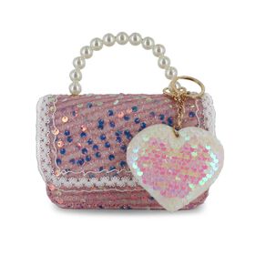 Pink Shoes & Accessories Willow & Ruby Sequin Heart Mini Bag Front Package View