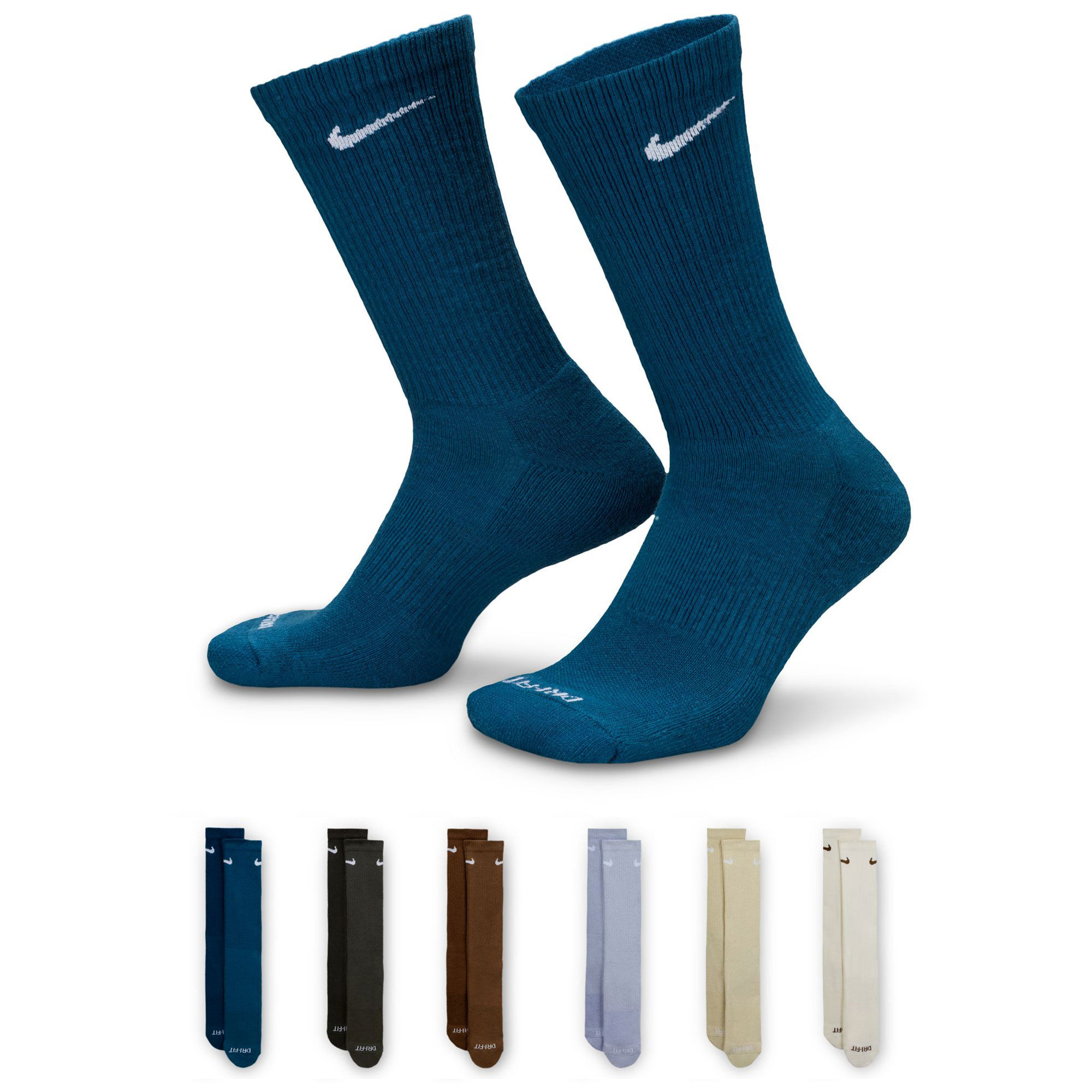 Men's Nike Everyday Cushioned Crew 6-Pair Pack Side View With Package