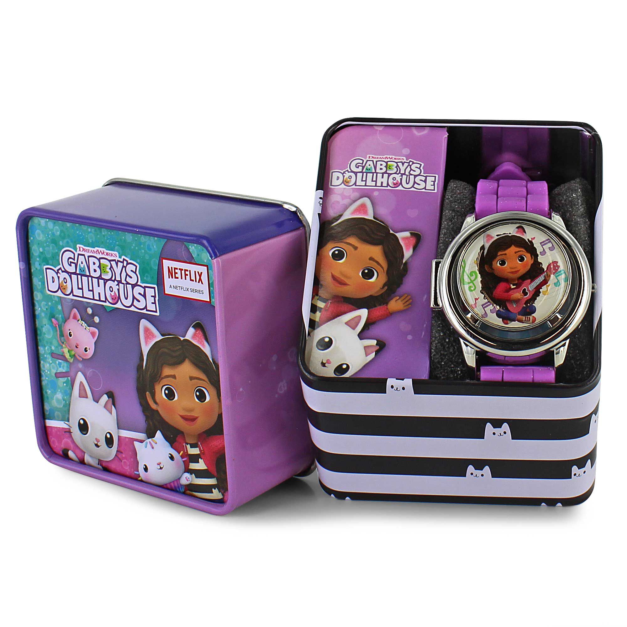 Gabby's Dollhouse Spinner Watch Front View With Tin