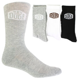 Socks Men's HEYDUDE Crew 3-Pair Pack Side View With Package