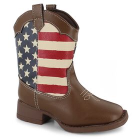 Patriotic Footwear and Accessories Natural Steps Flag Boot Right Side View