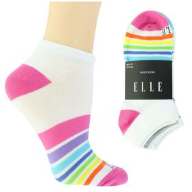 Socks Women's Elle Mixed Print No-Show 10 For $10 Side View With Package