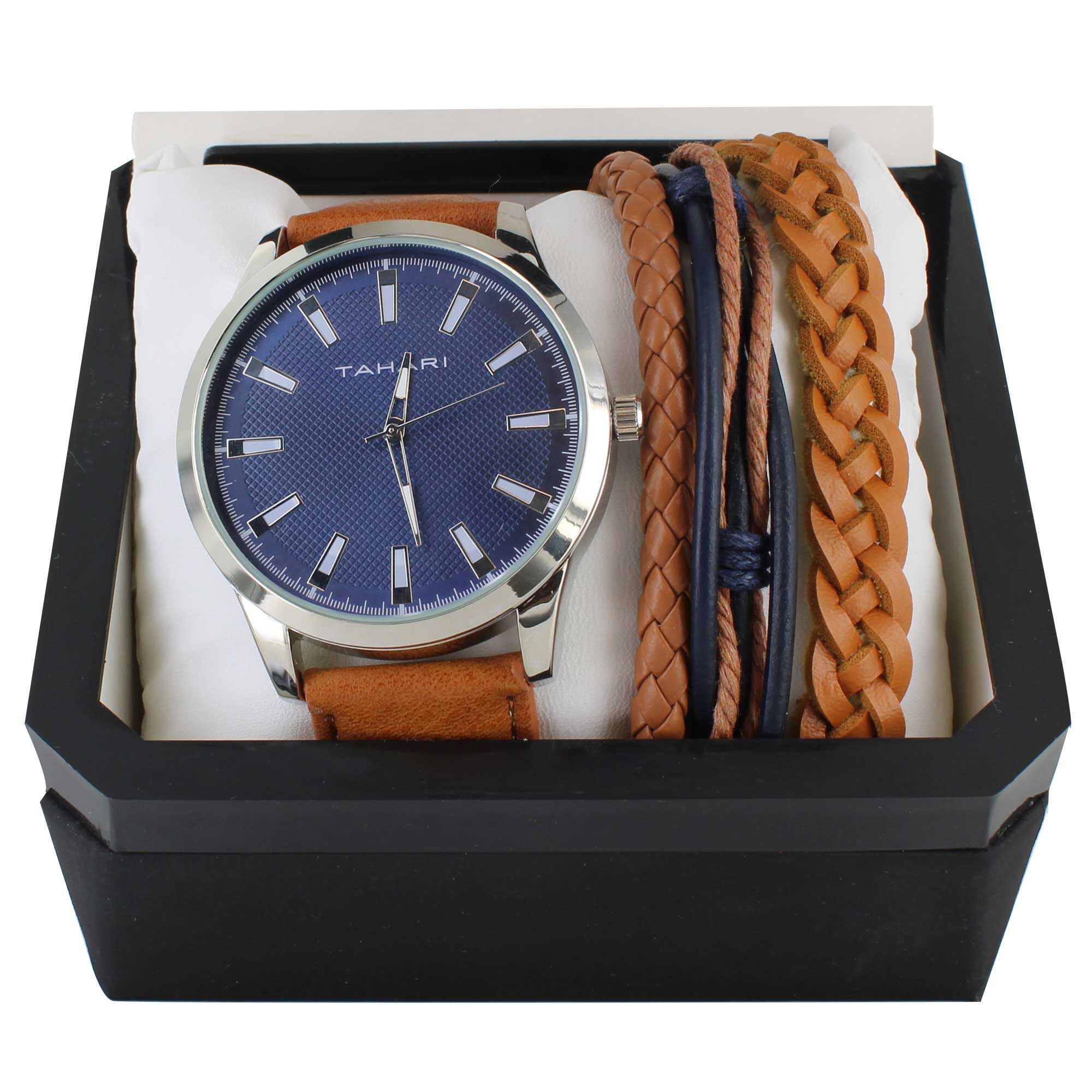 Men's Tahari Watch & Bracelet Set Front Set View