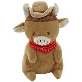  Carried Away Western Highland Cow Plush Backpack Front View