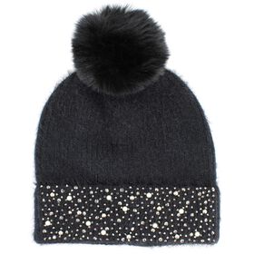 Rhinestone Shoes & Accessories Women's Couture Gems Rhinestone Beanie Front View