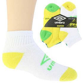 Boys' Socks Kids' Umbro Quarter 10 for $10 Side View With Package
