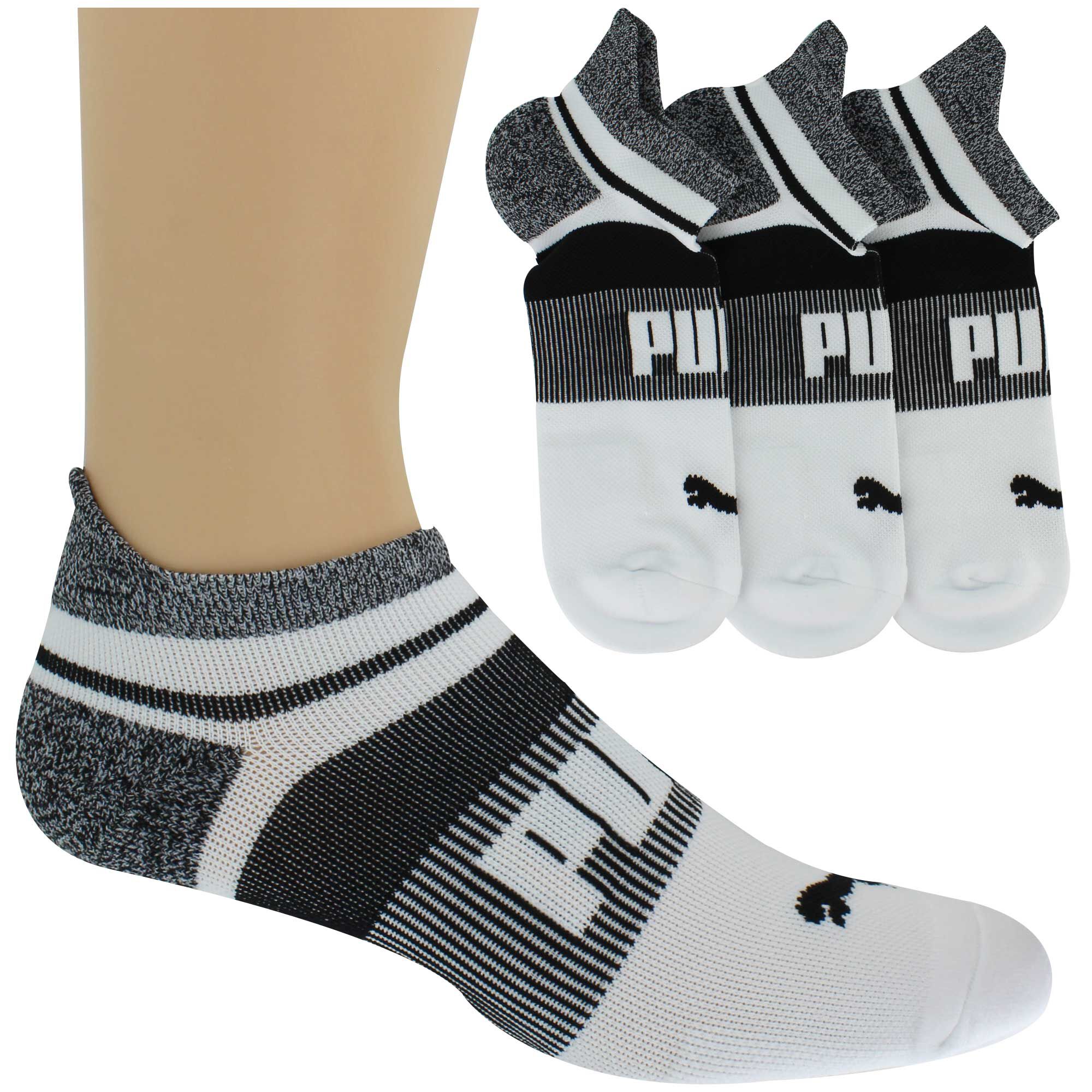 Men's PUMA Cushioned Low-Cut 3-Pair Pack Side View With Package