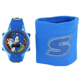 Watches & Jewelry Sonic The Hedgehog Flashing LCD Watch & Sweatband Front View