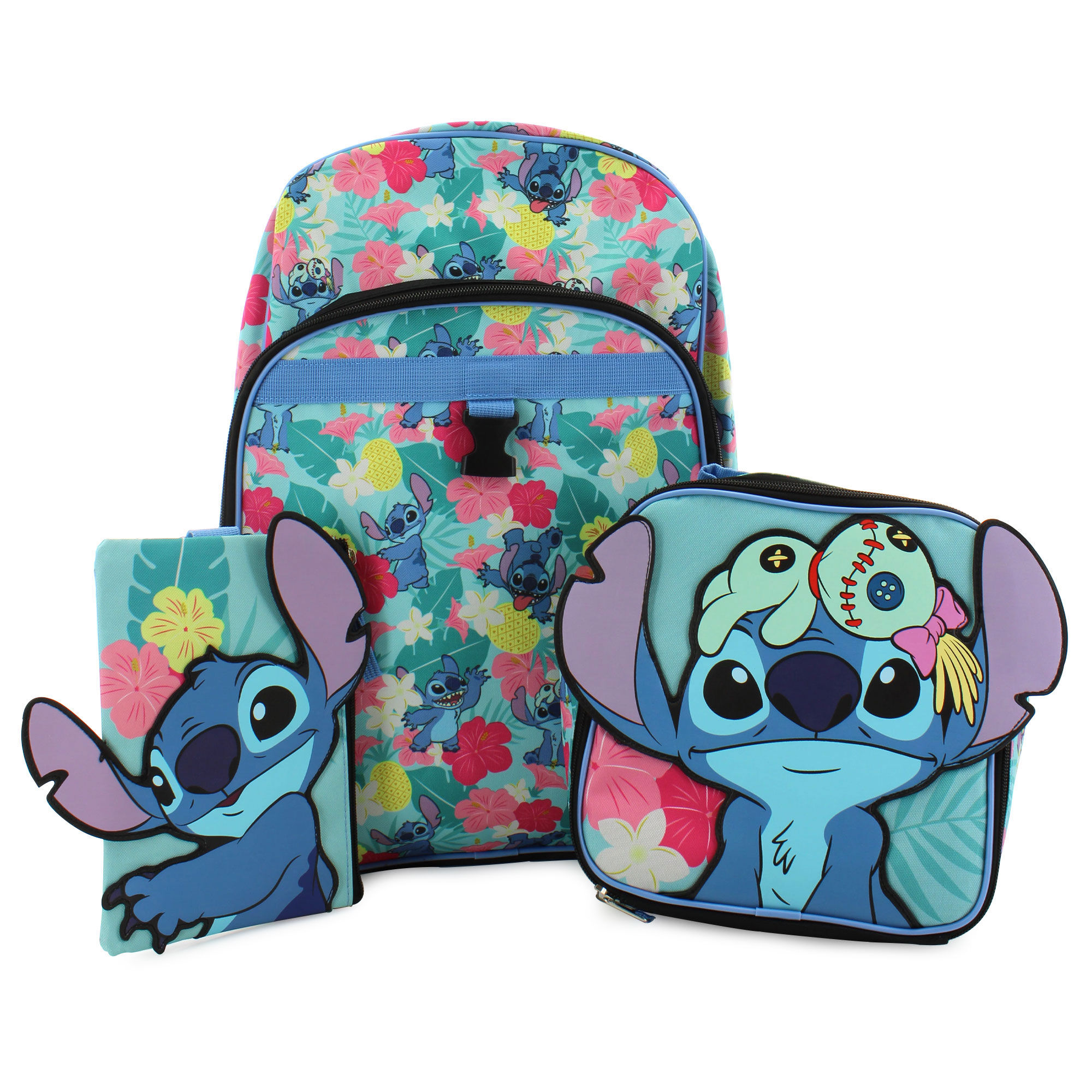 Disney Stitch 3-Piece Backpack Set Front View
