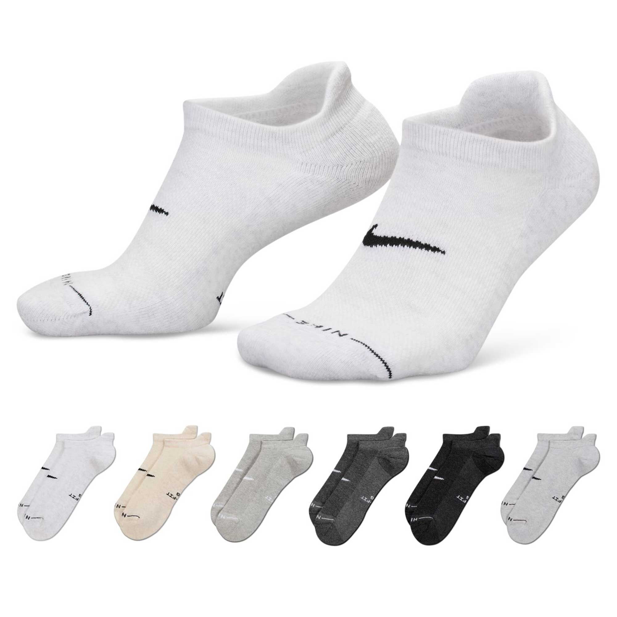 Men's Nike Everyday Elevated No-Show 6-Pair Pack Side View With Package