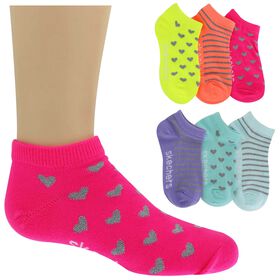 Girls' Socks Girls' Skechers Lurex Low Cut 6-Pair Pack Side View With Package