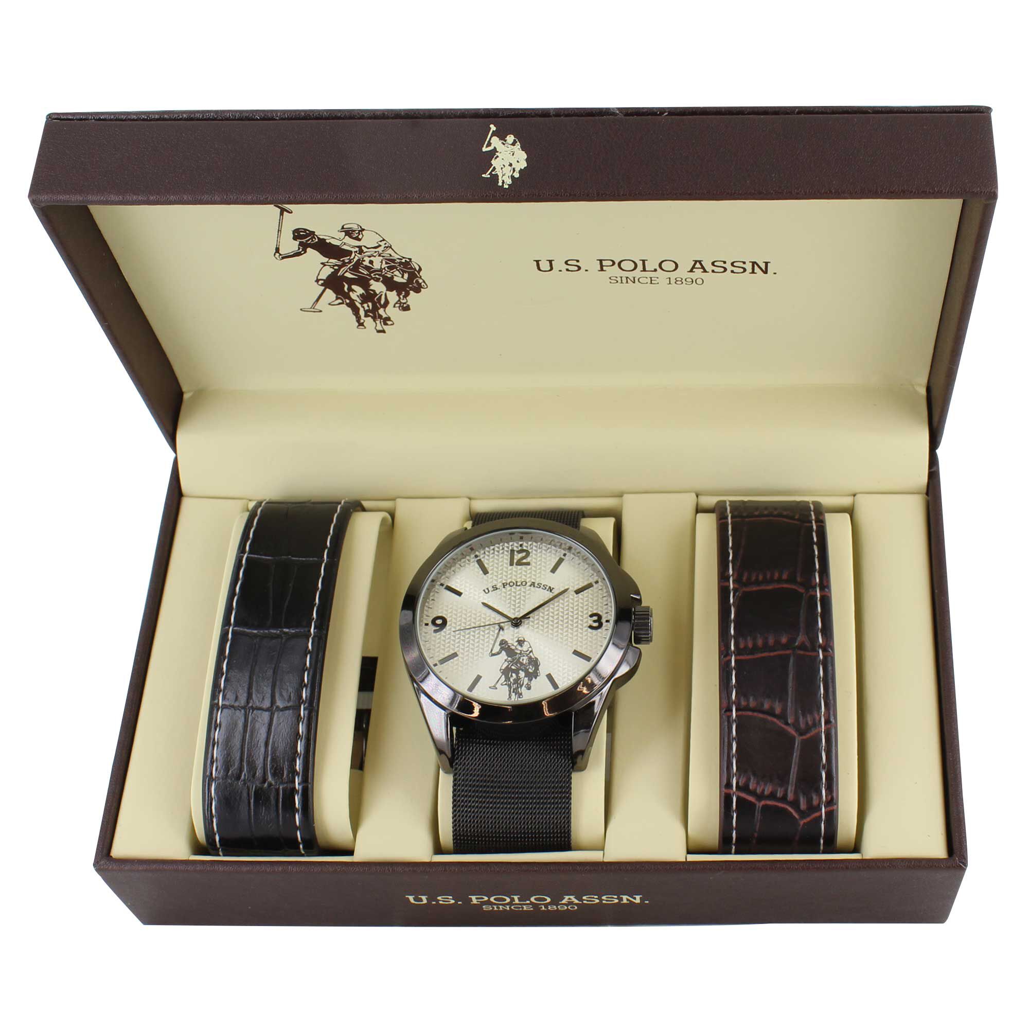 U.S. Polo Association 3-In-1 Watch Set Front Set View