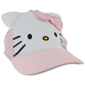 Characters & Collaborations: Shoes & Accessories Hello Kitty Character Adjustable Glitter Cap Front View