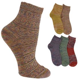 Socks Women's ET/TU Textured Anklets 5-Pair Pack Side View With Package