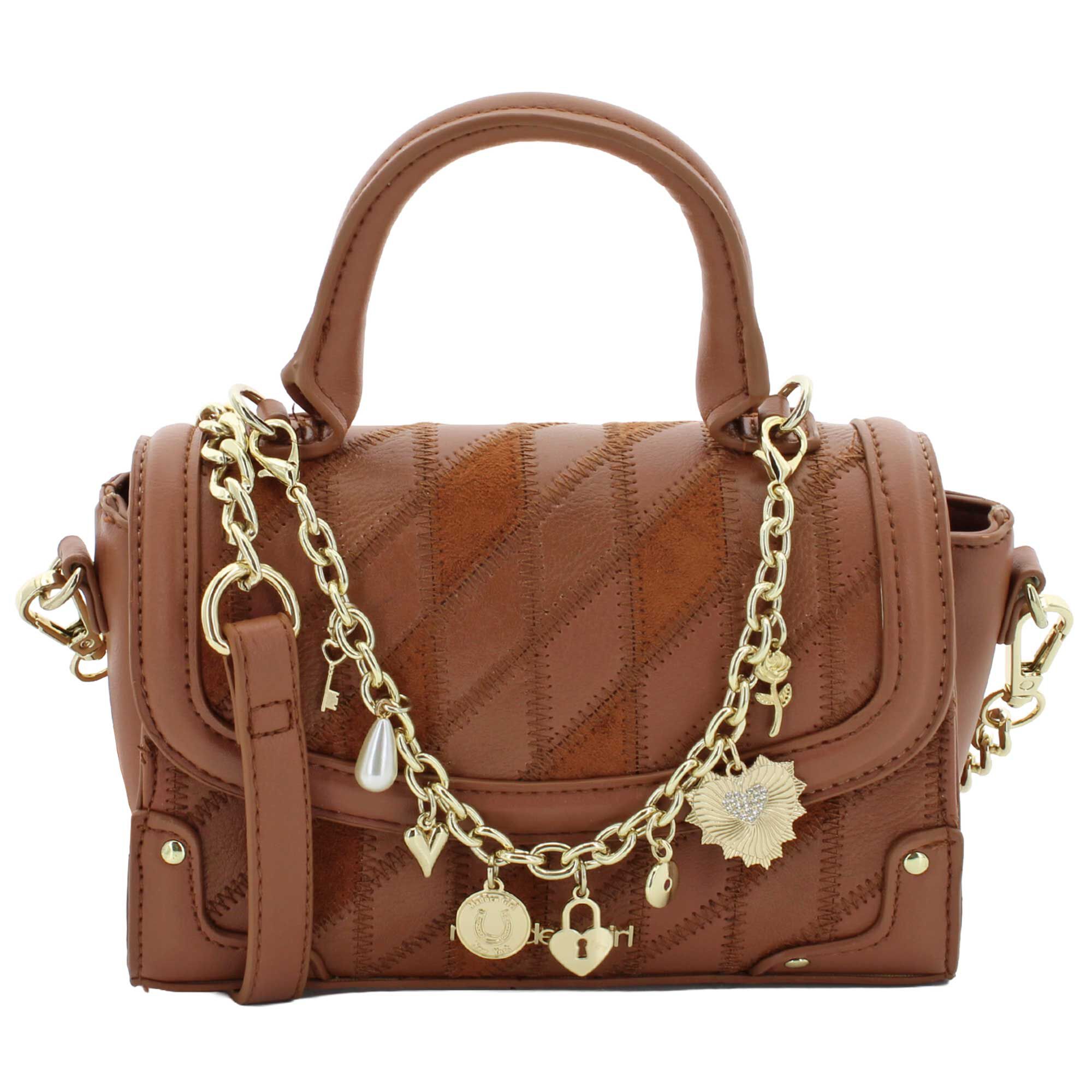 Madden Girl Patchwork Top Handle With Chain Front View