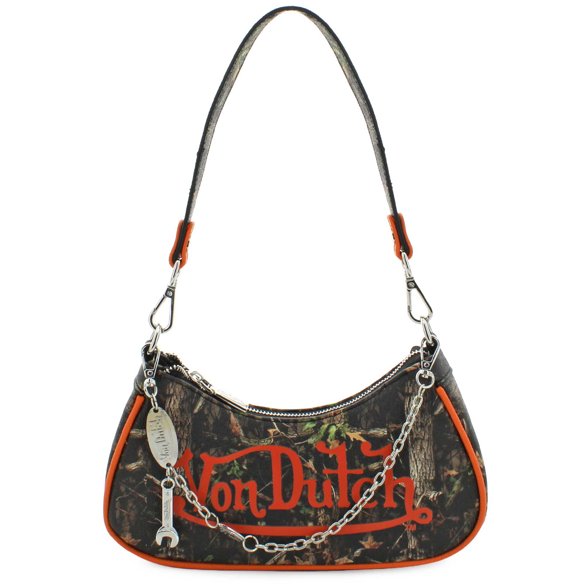 Von Dutch Camouflage Shoulder Bag Front View