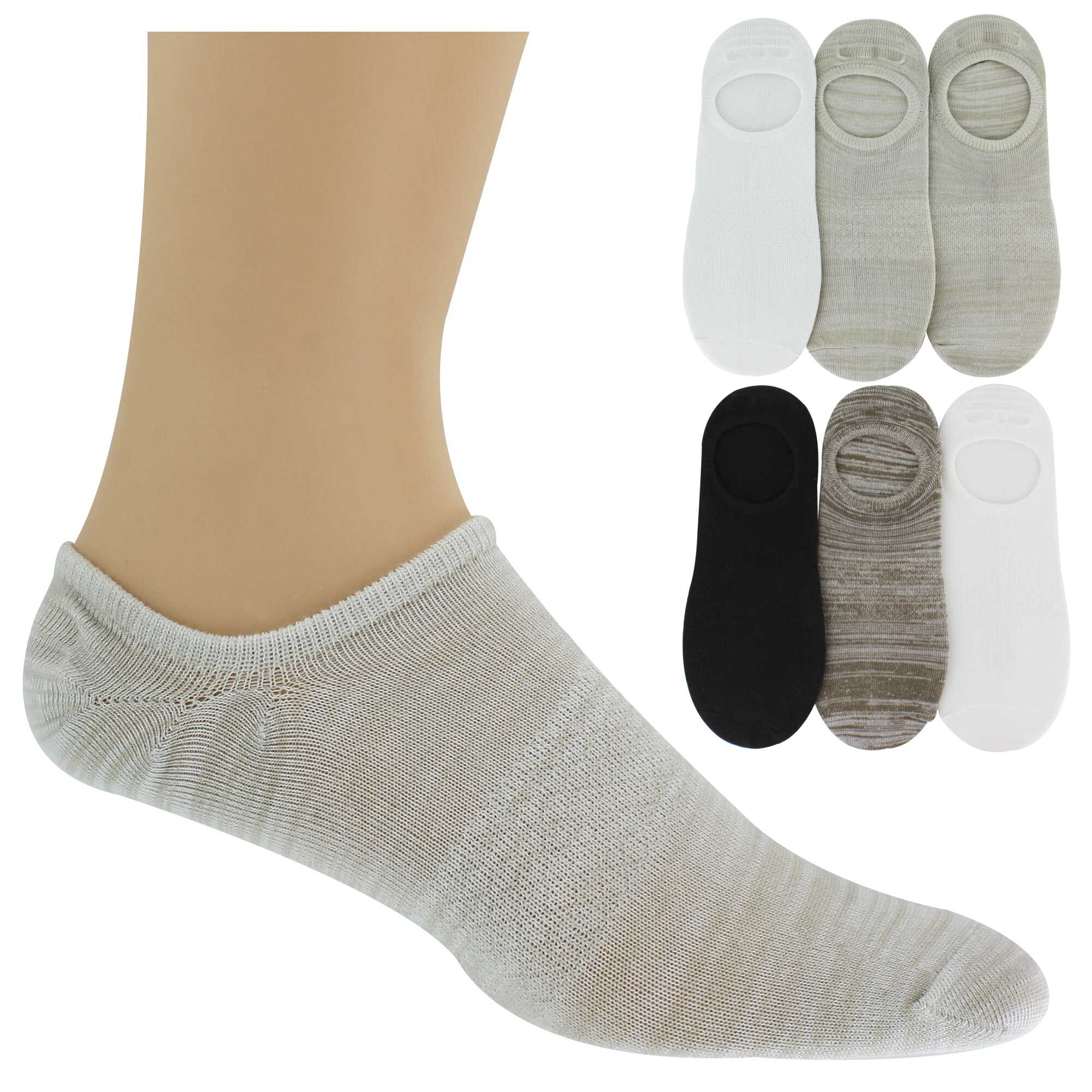 Men's Skechers No-Show Liners 6-Pair Pack Side View With Package