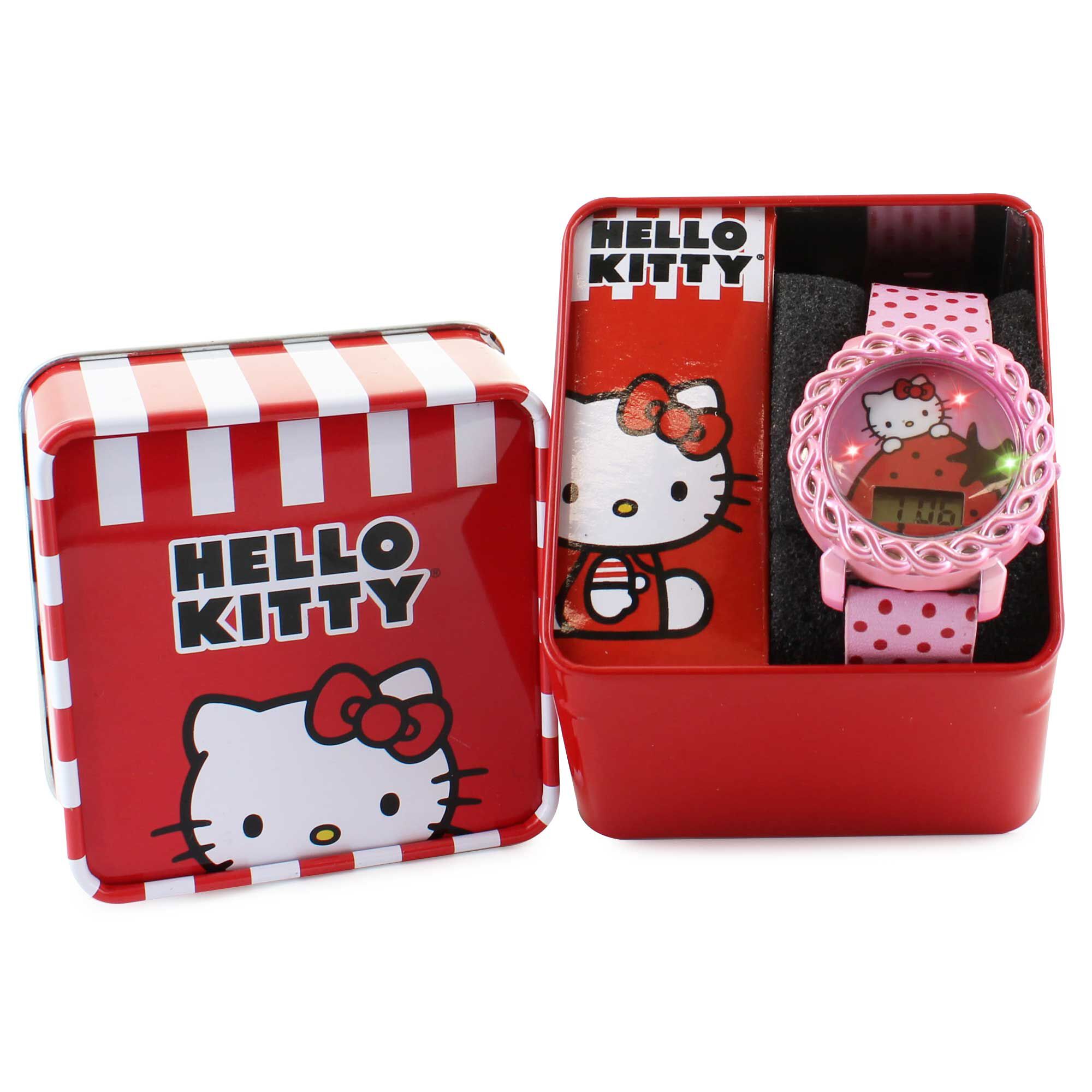 Hello Kitty Digital Watch With Flashing Lights Watch In Tin View