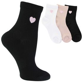 Socks Women's Lemon Heart Powder-Soft Quarter 3 Pairs Side View With Package