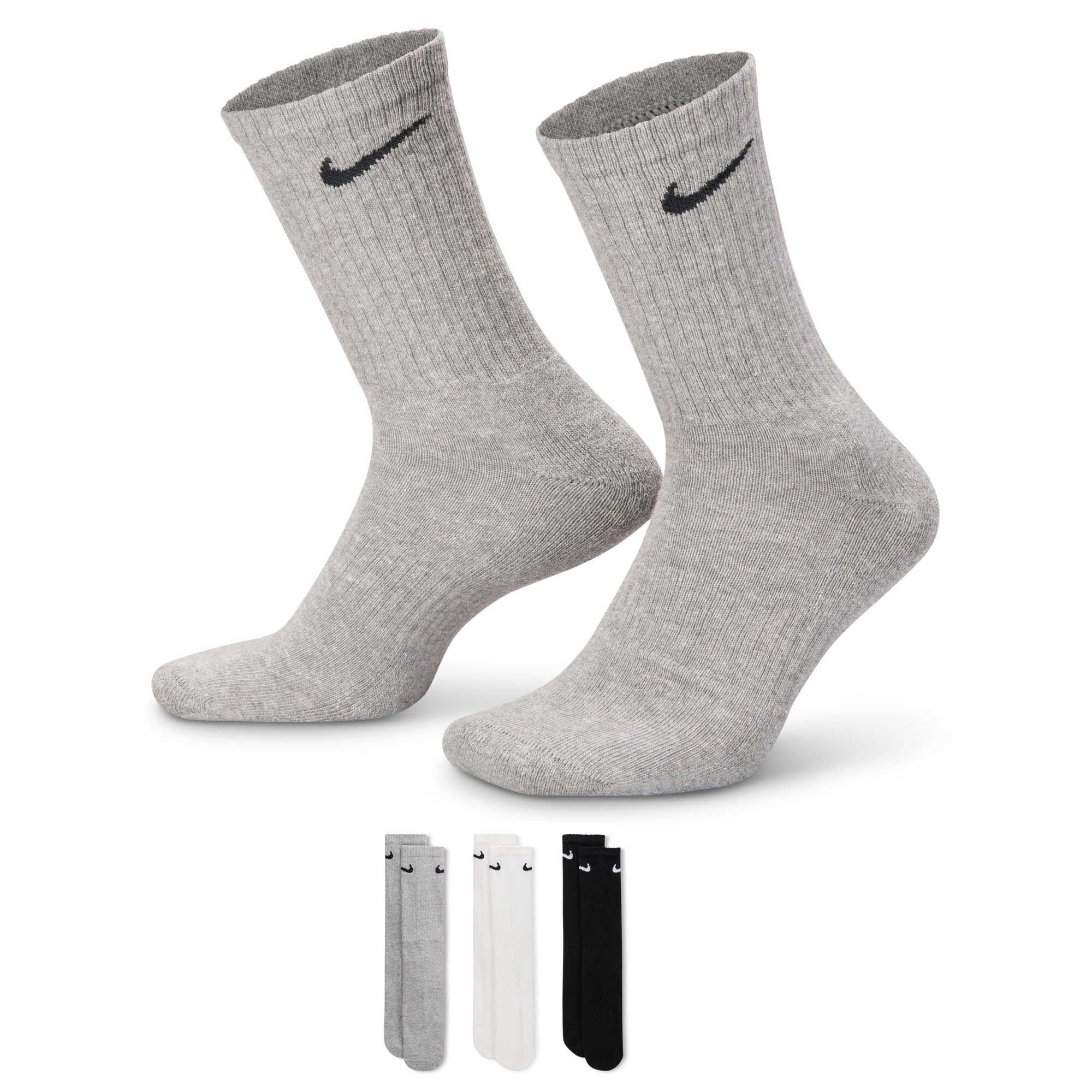 Men's Nike Everyday Cushioned Crew 6-Pair Pack Side View WIth Package