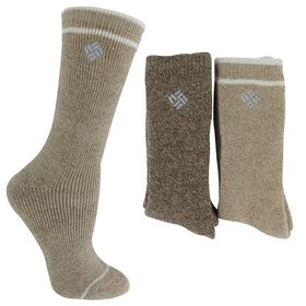 Socks Women's Columbia Brushed-Wool Crew 2-Pair Pack Side View With Package