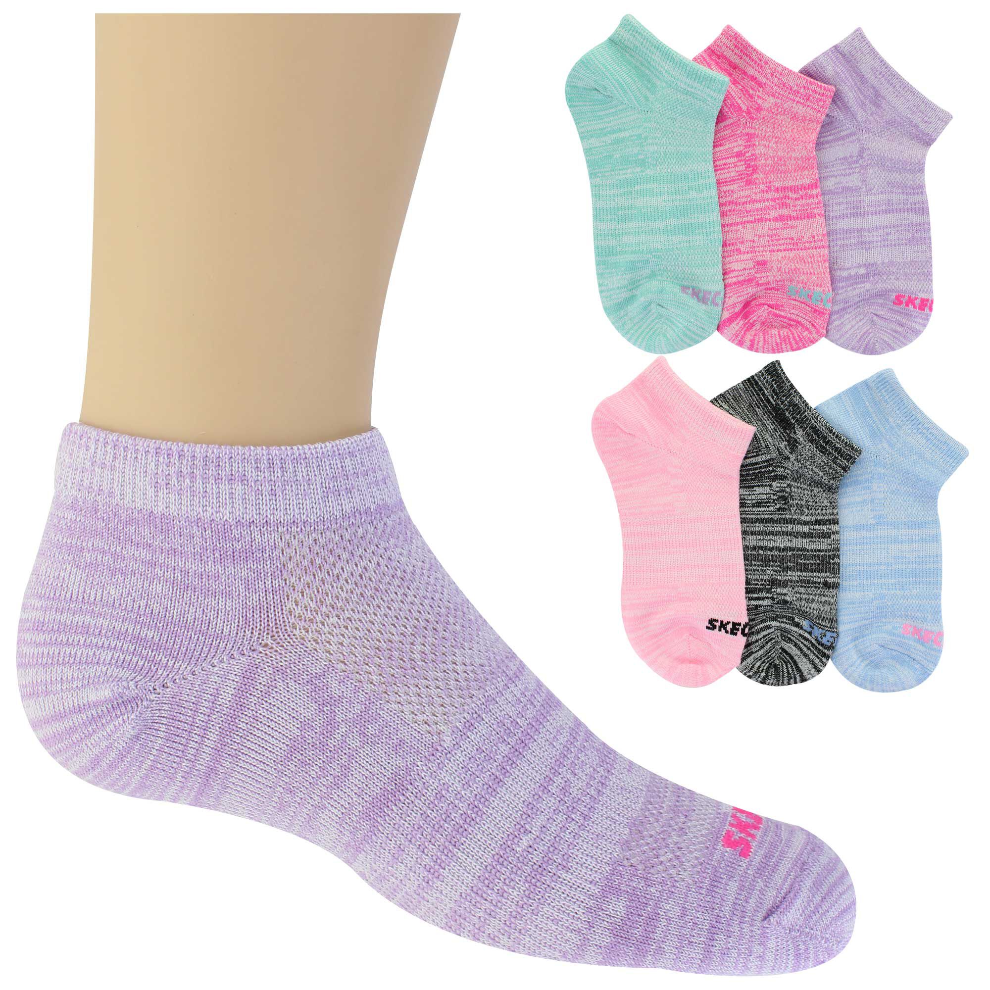 Kids' Skechers Super Soft Low-Cut 6-Pair Pack Side View With Package