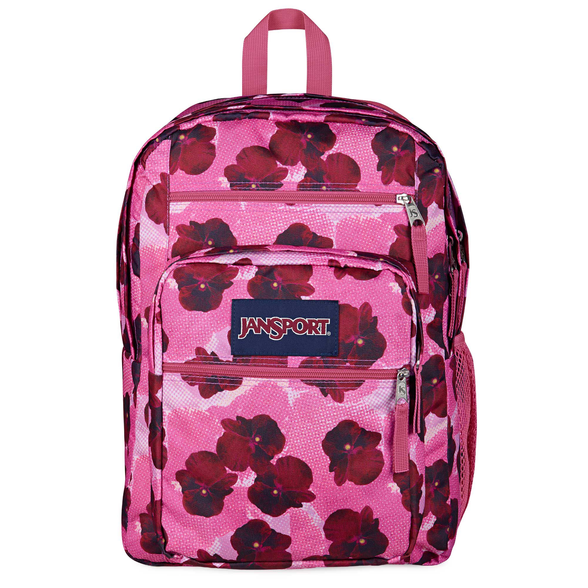 JanSport Big Student Pansy-Print Backpack Front View