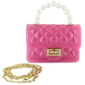  Willow & Ruby Glitter Vinyl Quilted Mini Bag Willow & Ruby Glitter Vinyl Quilted Mini Bag, Hot Pink, hi-res