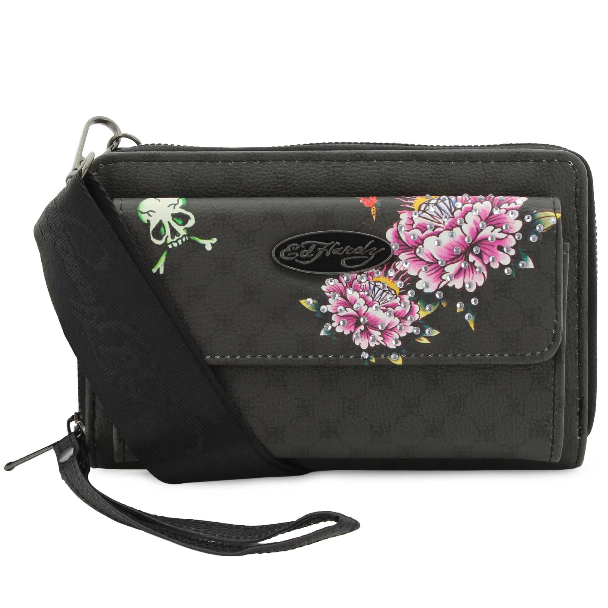 Ed Hardy Zipped-Up Wallet-On-A-String Front View
