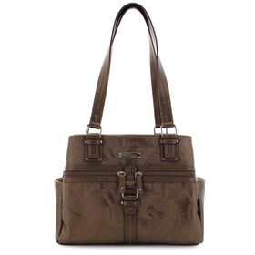  Rosetti Midtown Metallic Floral Design Satchel Front View