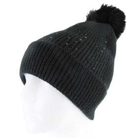 Winter Headwear Couture Gems Knit Beanie With Rhinestones Side View