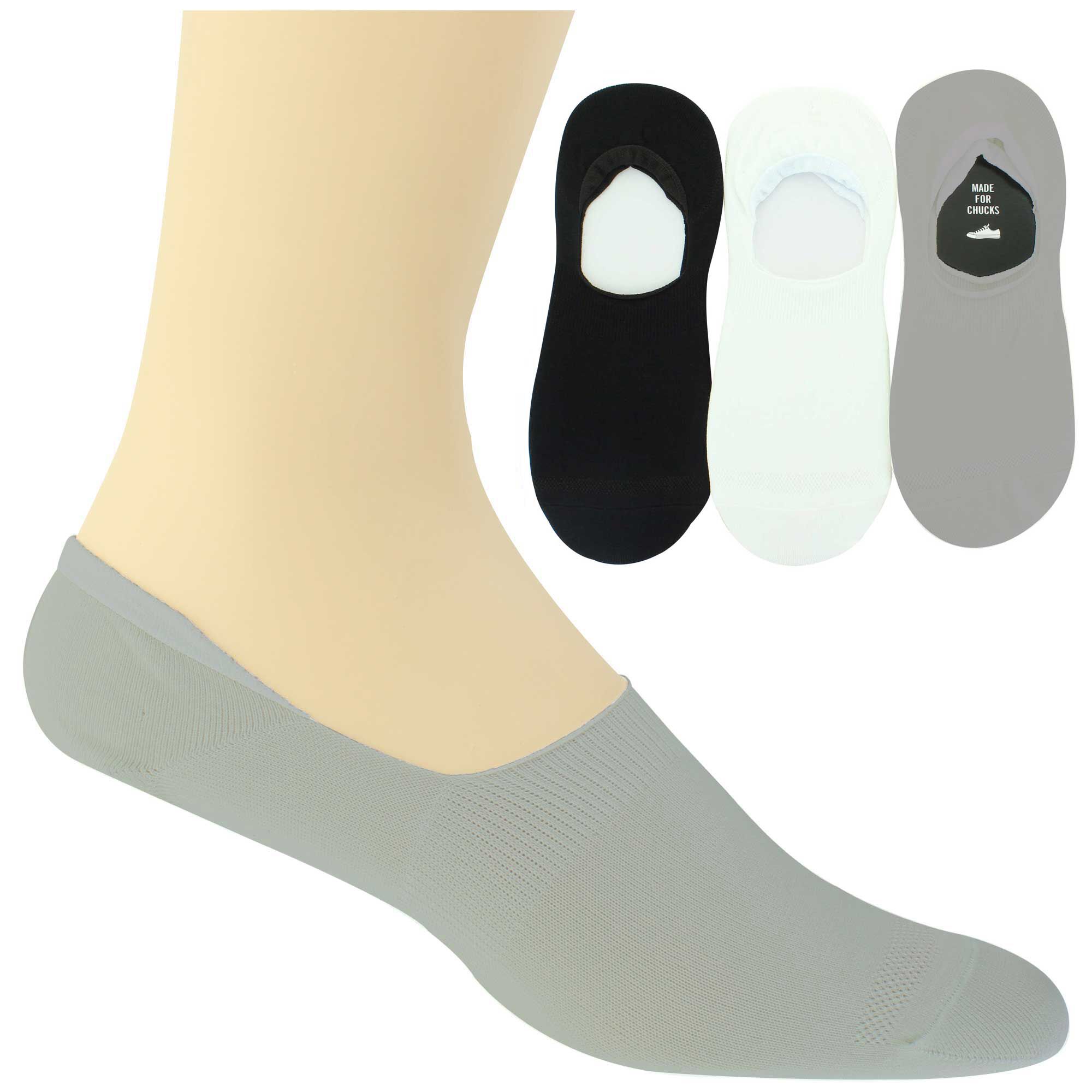 Men's Converse Solid Liner 3-Pair Pack Side View With Package