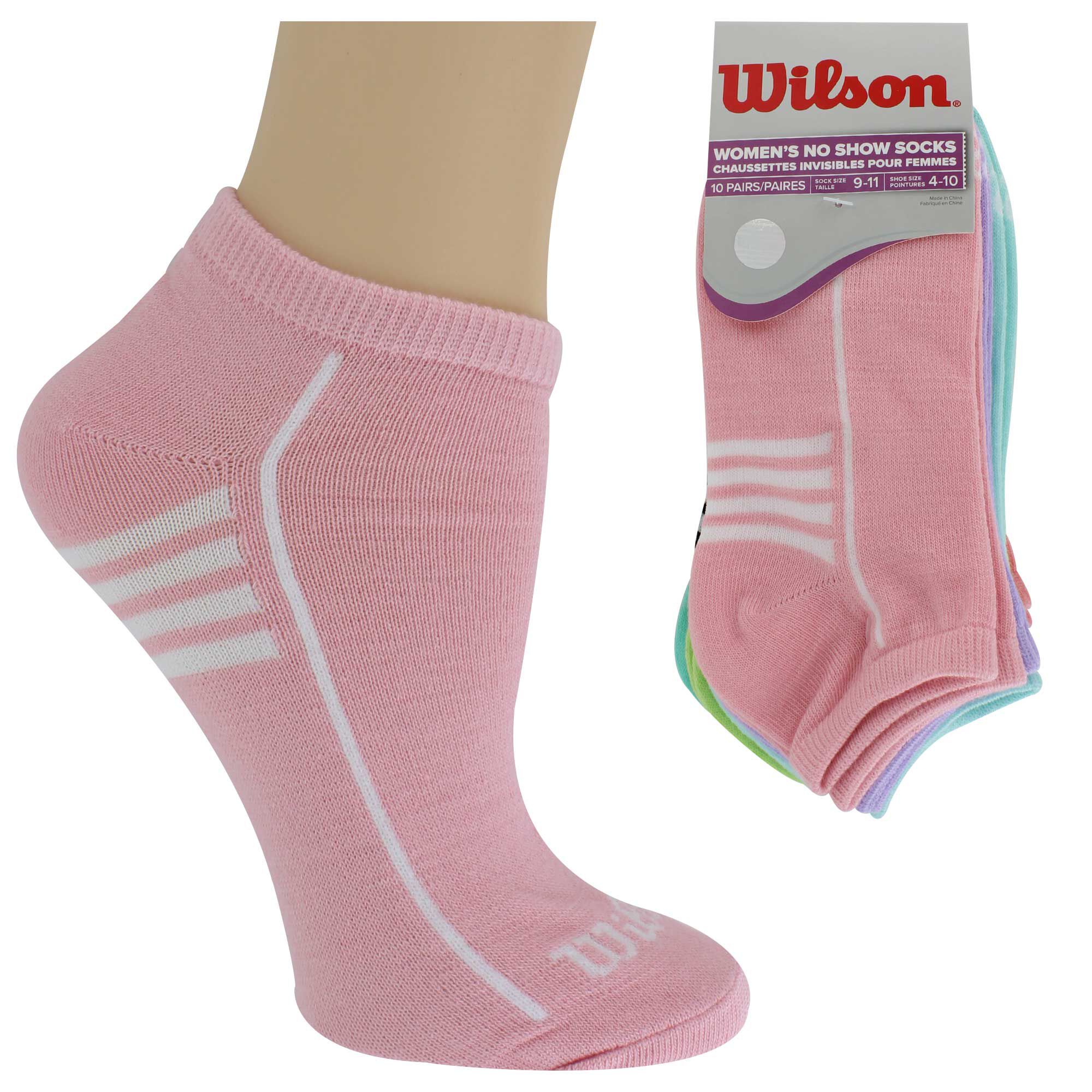 Women's Wilson No-Show Socks 10 For $10 Side View With Package