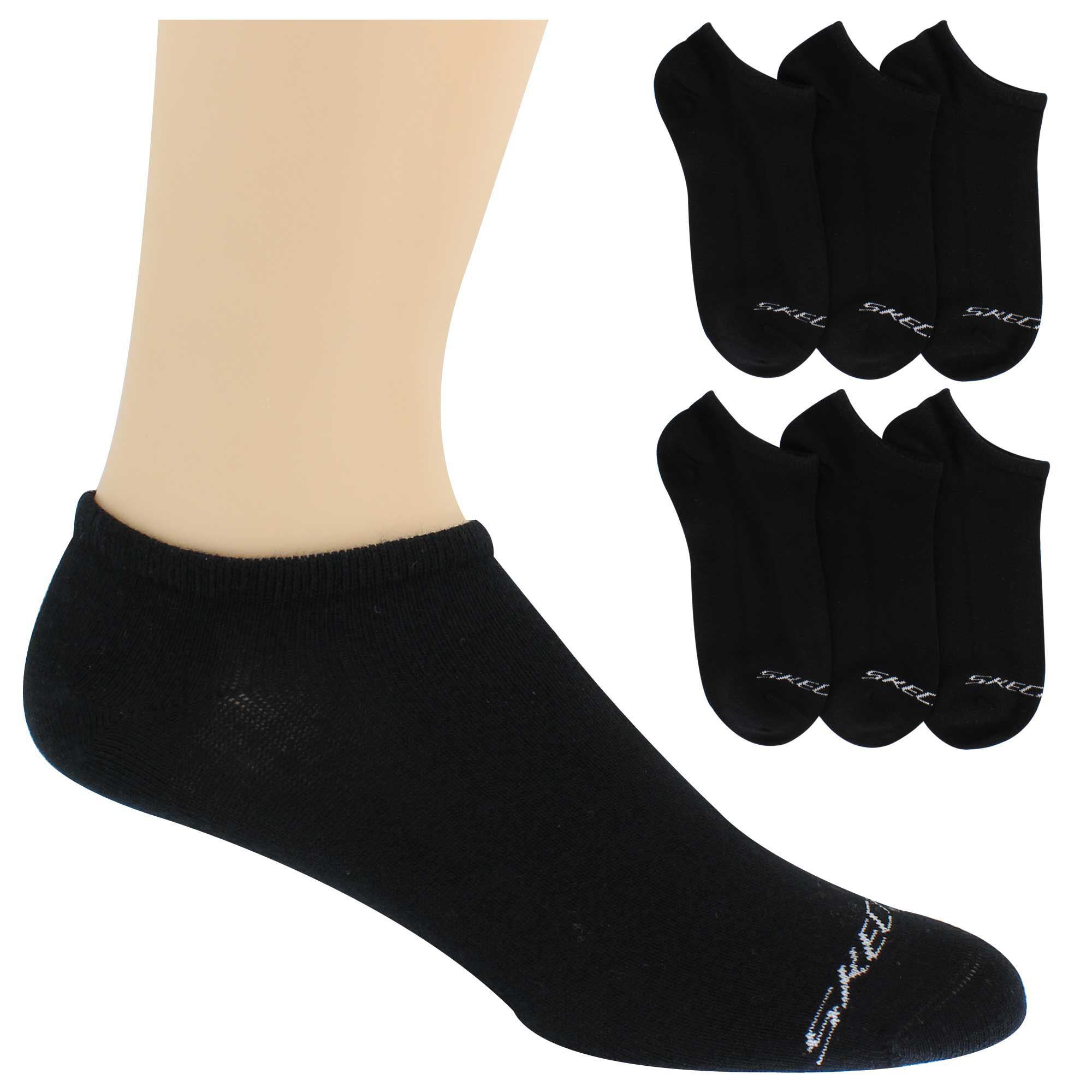Men's Skechers Basic No-Show 6-Pair Pack Side View With Package