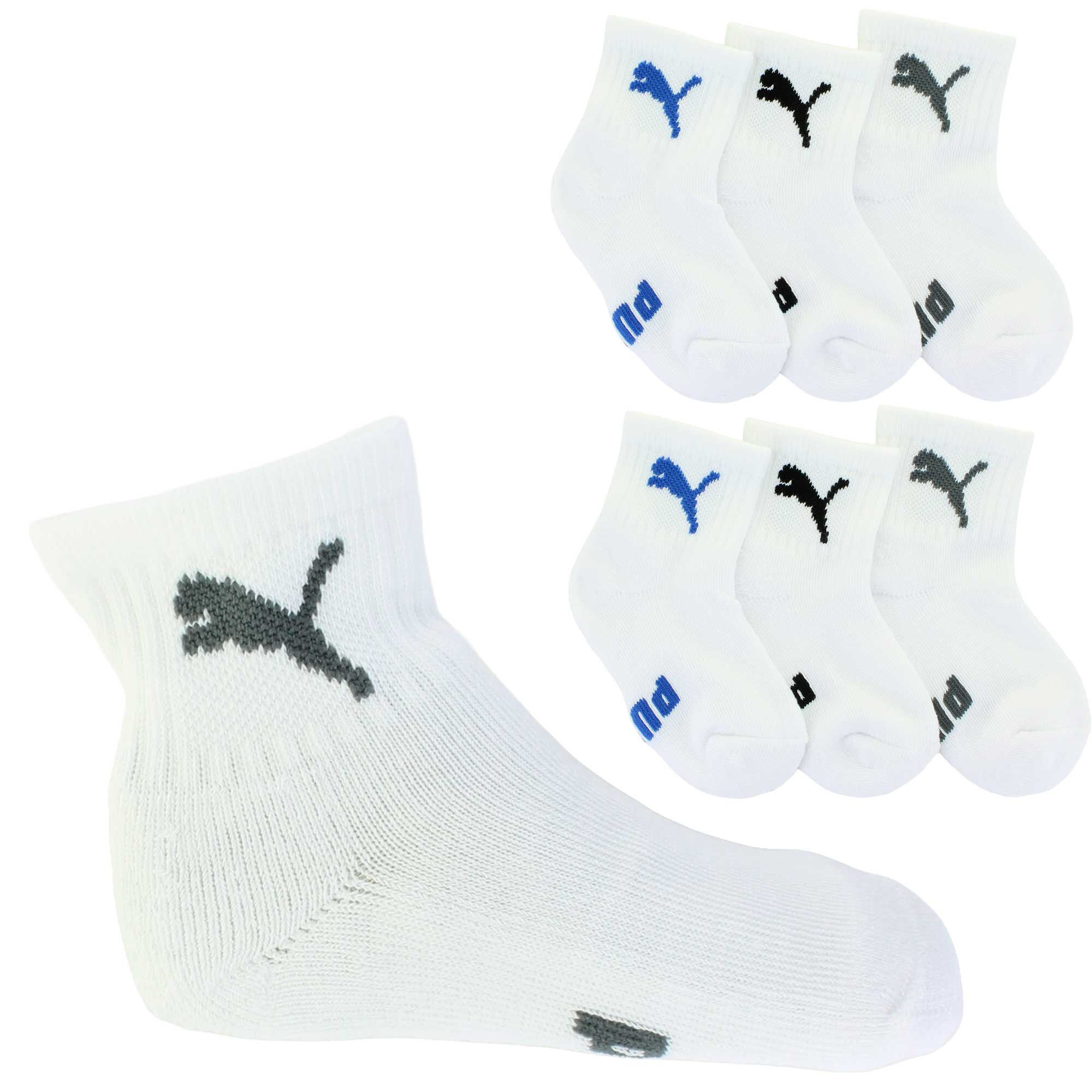 Infants' Puma Anklet 6-Pair Pack Size 2T-4T Side View With Package