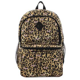 Traditional Madden Girl Leopard-Print Backpack And Lunchbox Front View