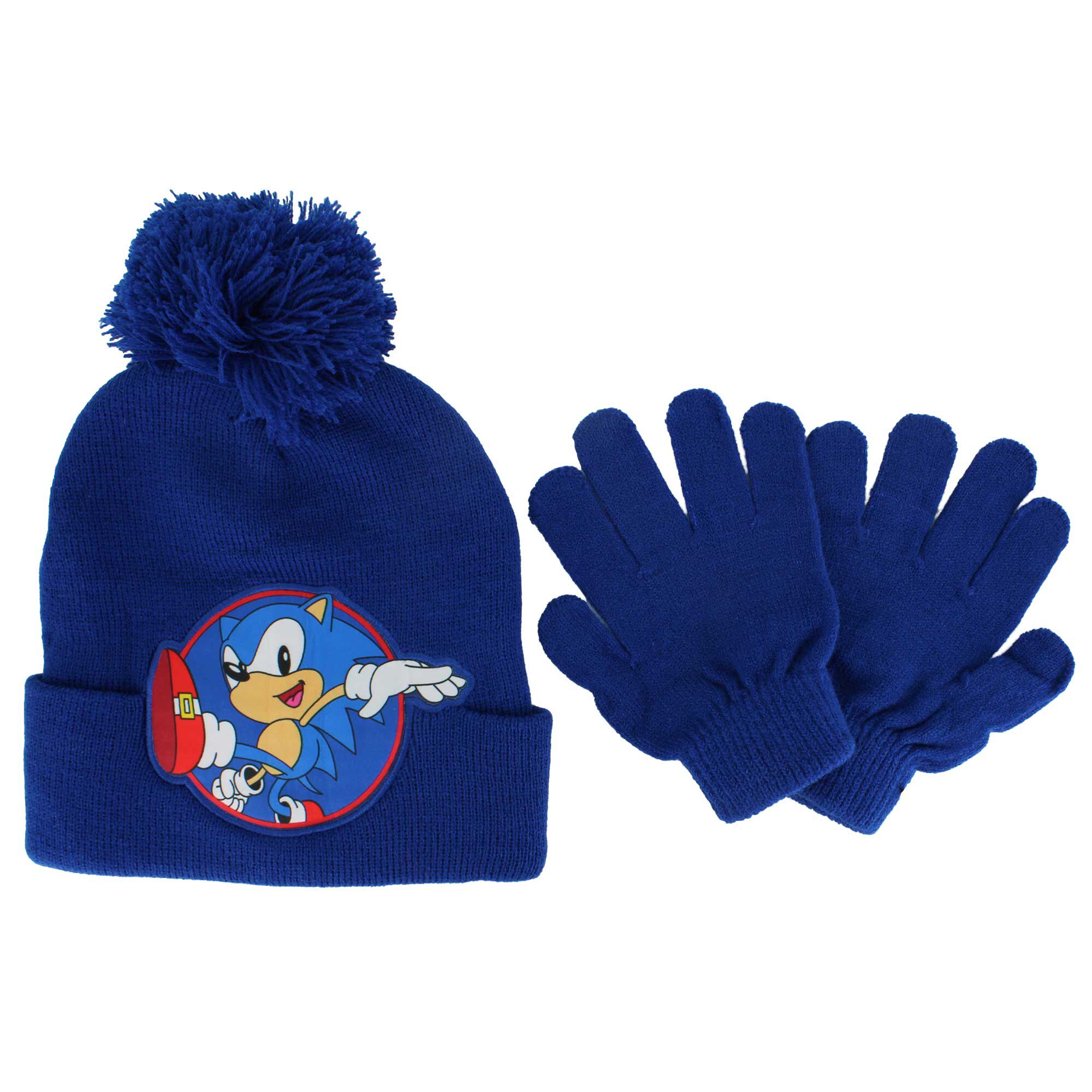 Kids' Sonic The Hedgehog Knit Hat & Glove Set Front Set View
