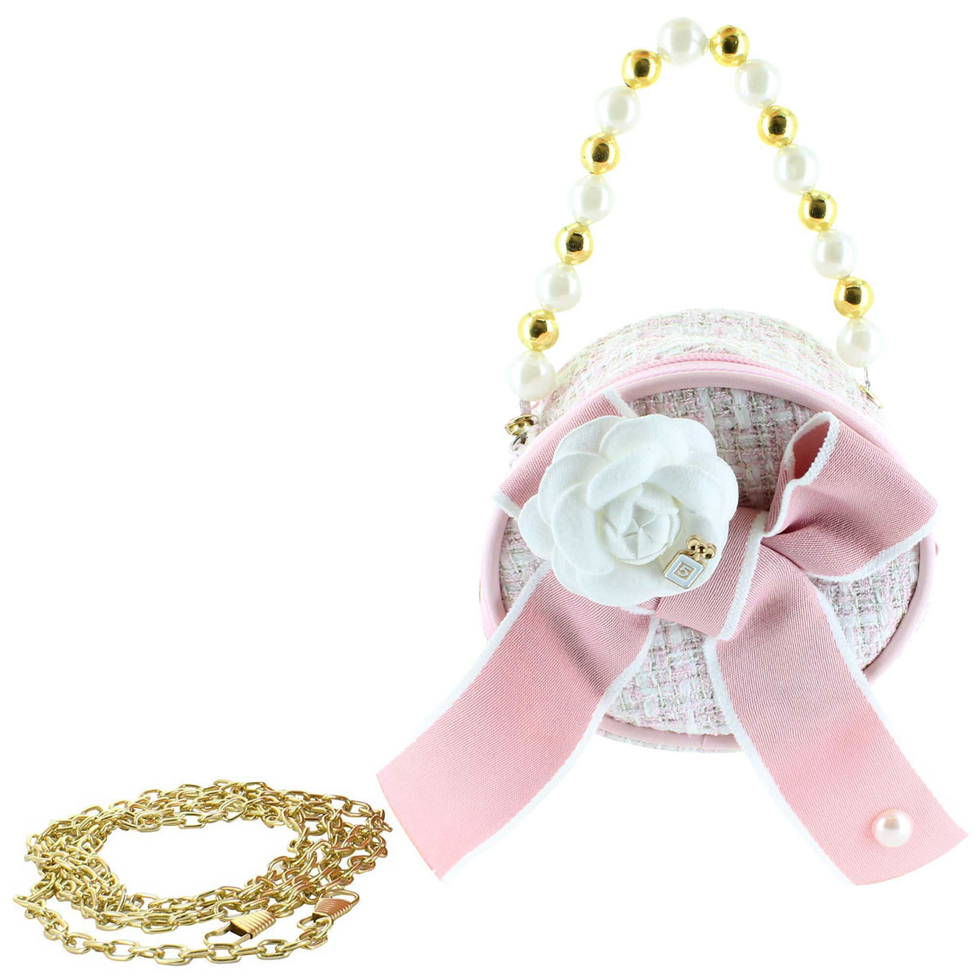 Willow & Ruby Tweed And Floral Bow Mini Bag Front View