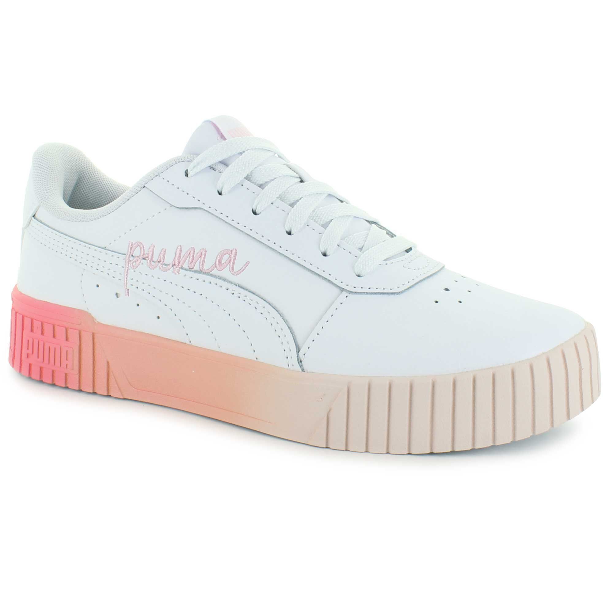 Puma rose et sale blanche