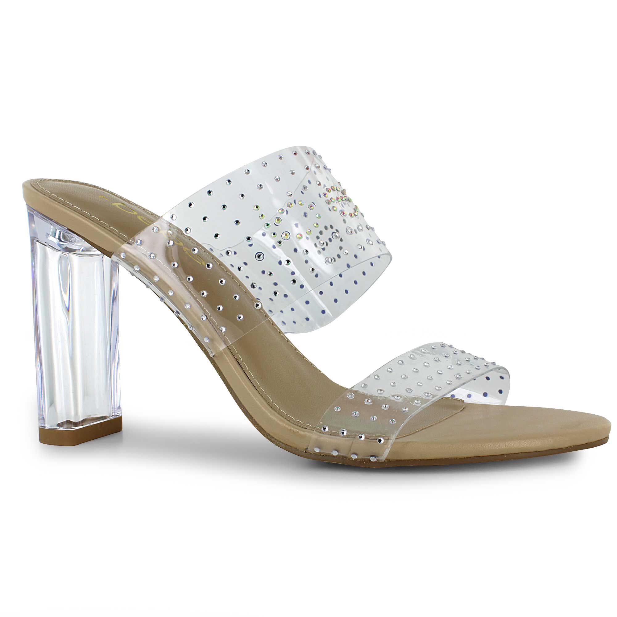 bebe Clear Logo Heel Right Side View