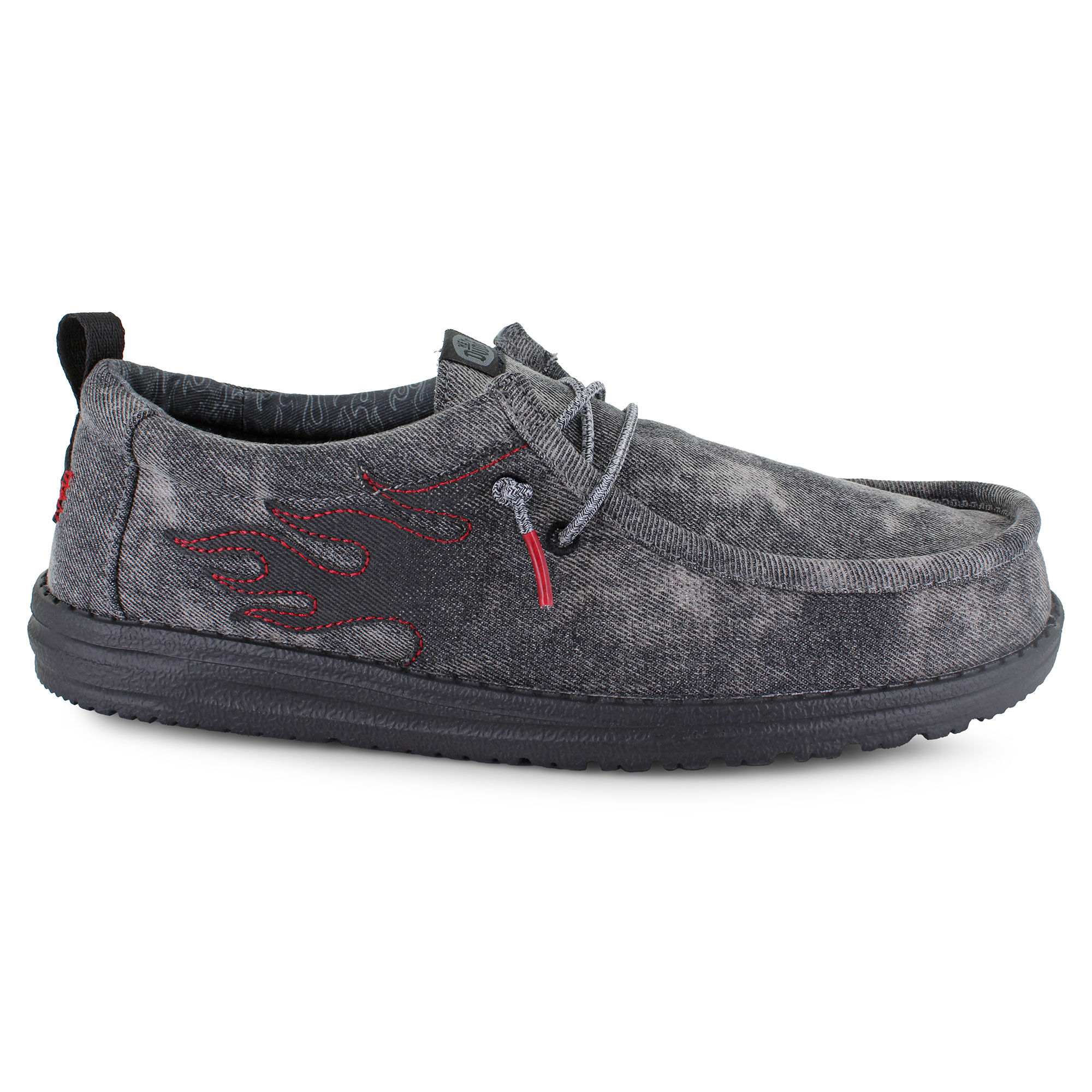 HEYDUDE Wally Denim Flames Right Side View