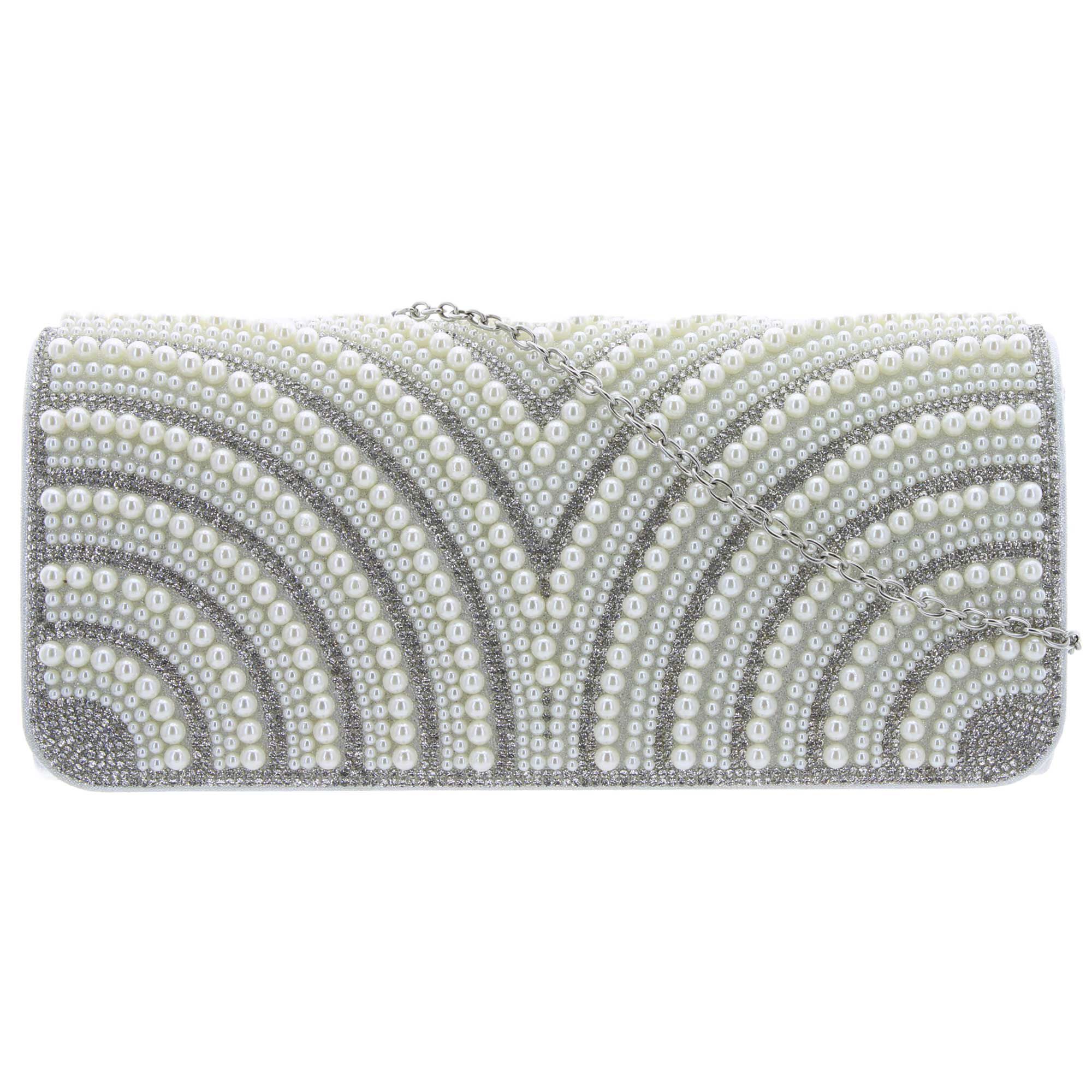 Sophia Taylor Faux-Pearl Clutch Front View