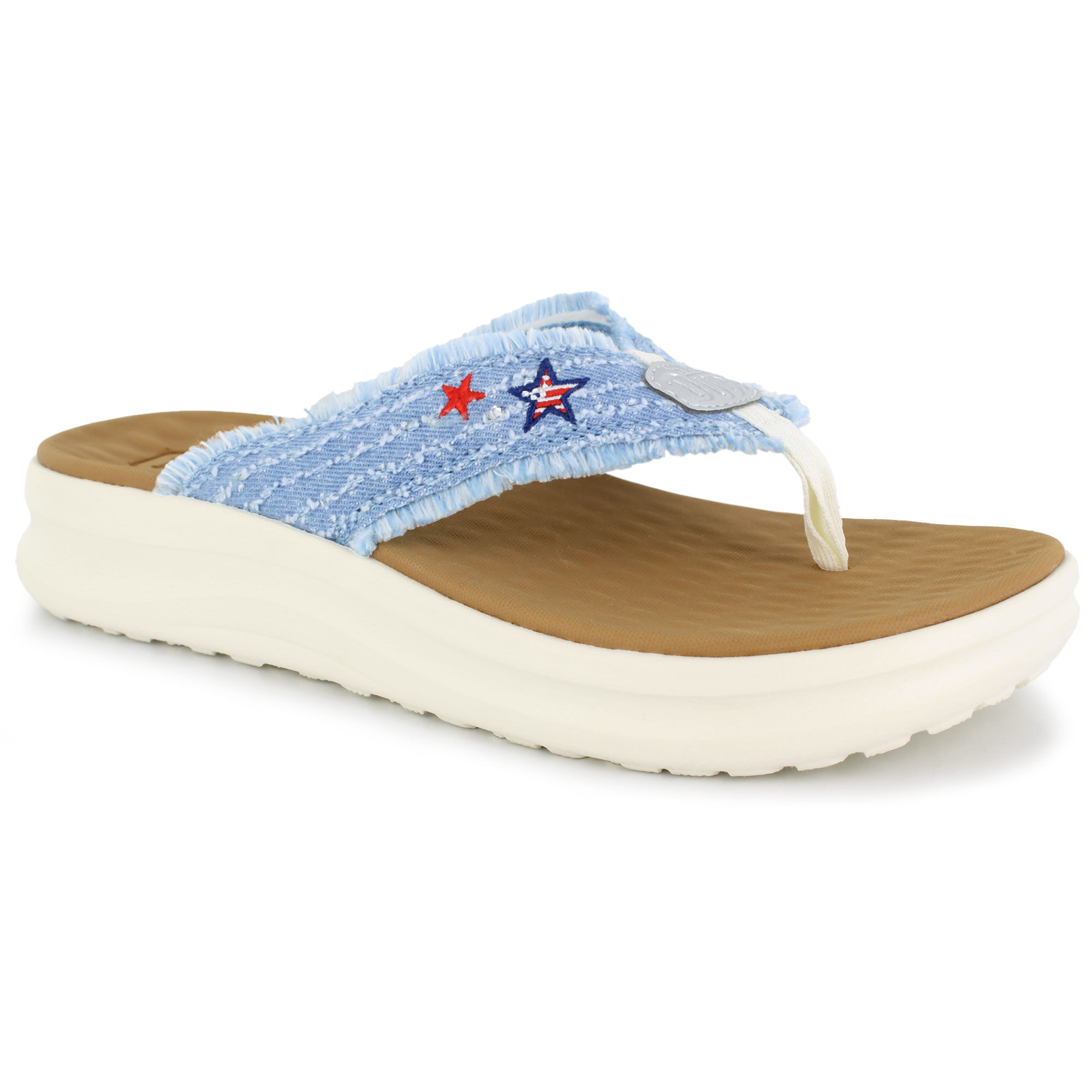 HEYDUDE Tide Flip Denim Stars Right Side View