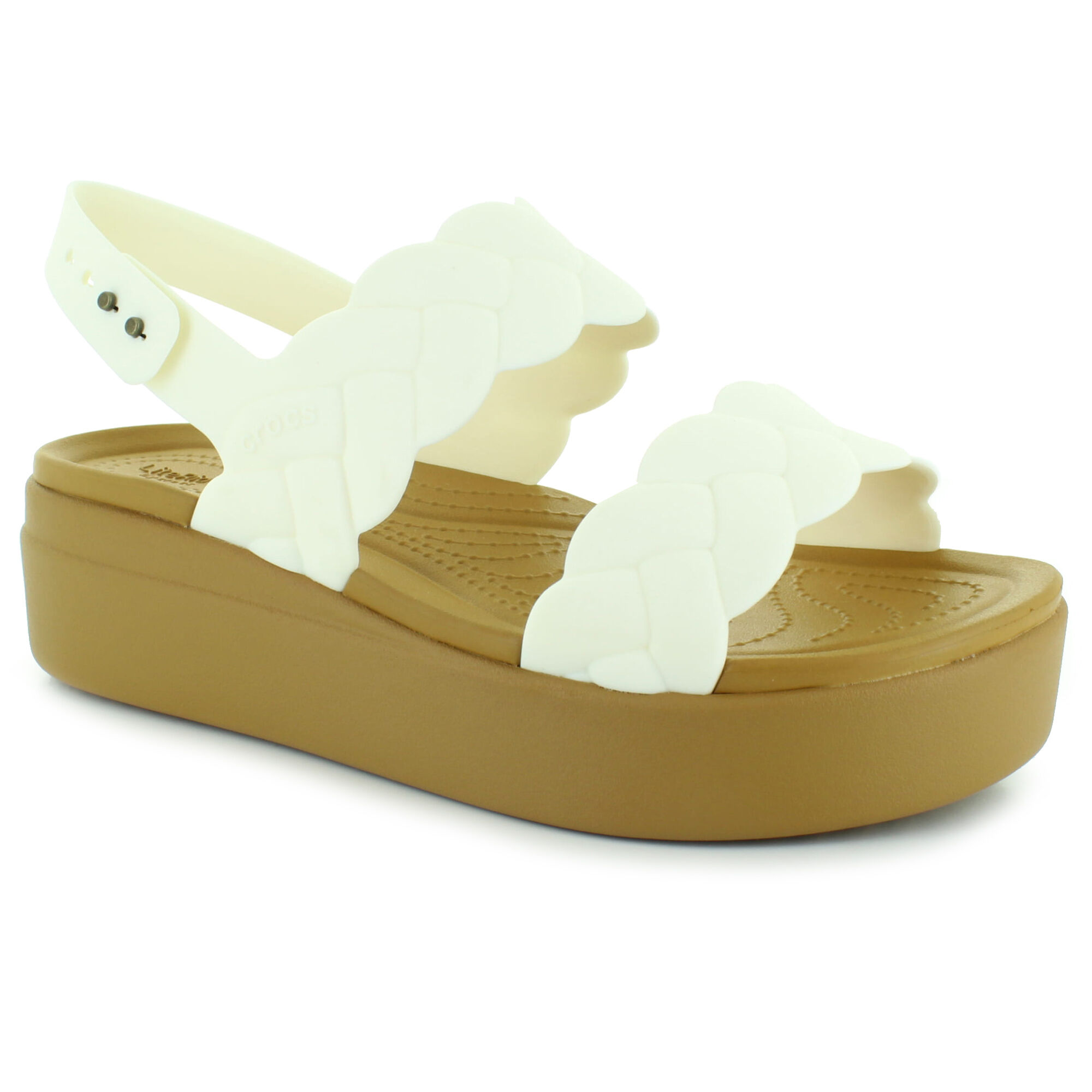 Crocs Brooklyn Woven Low Wedge Front View