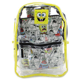 Character SpongeBob SquarePants Clear Backpack With Pouch Front View