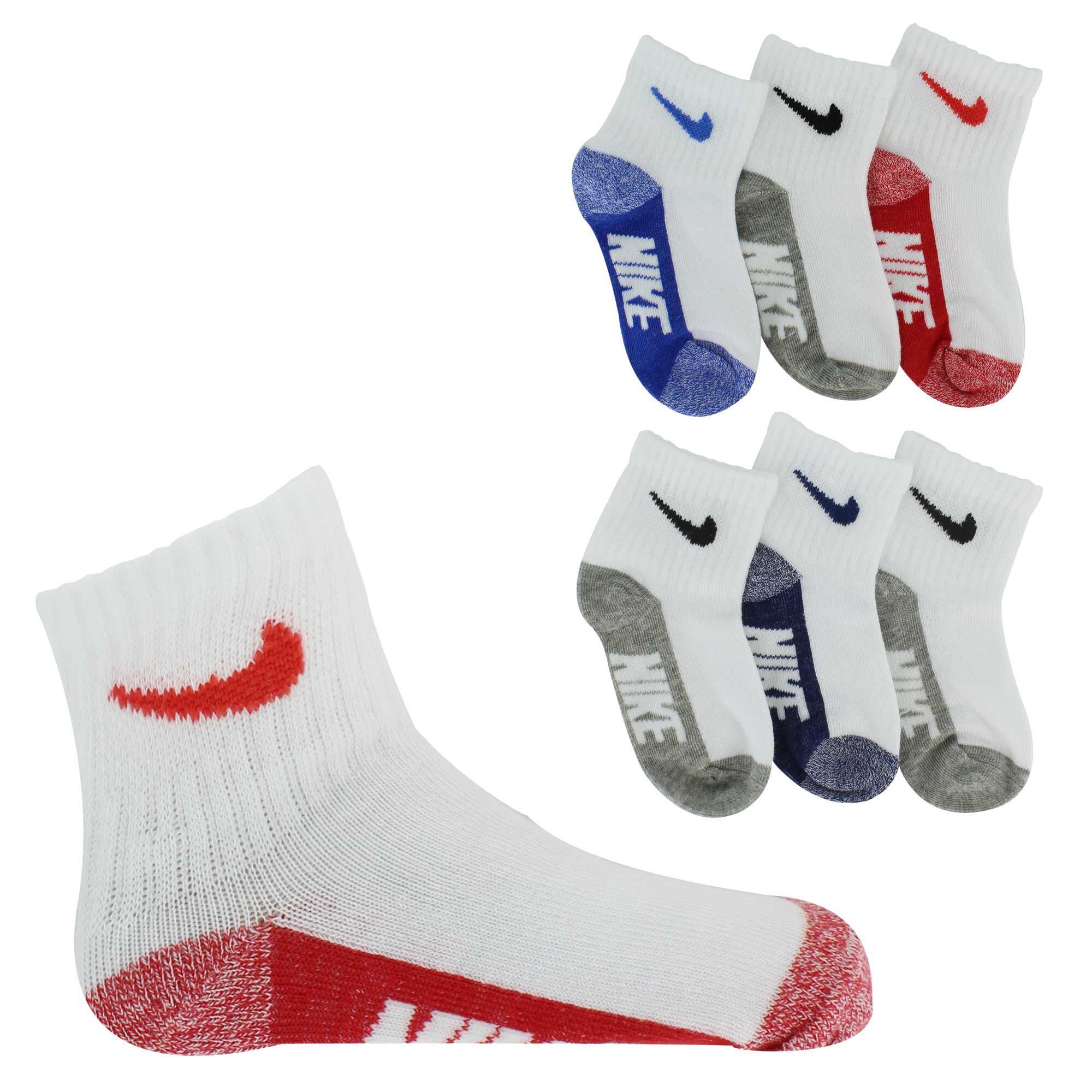Kids' Nike Lightweight Ankle 6-Pair Pack Front Image With Pack View