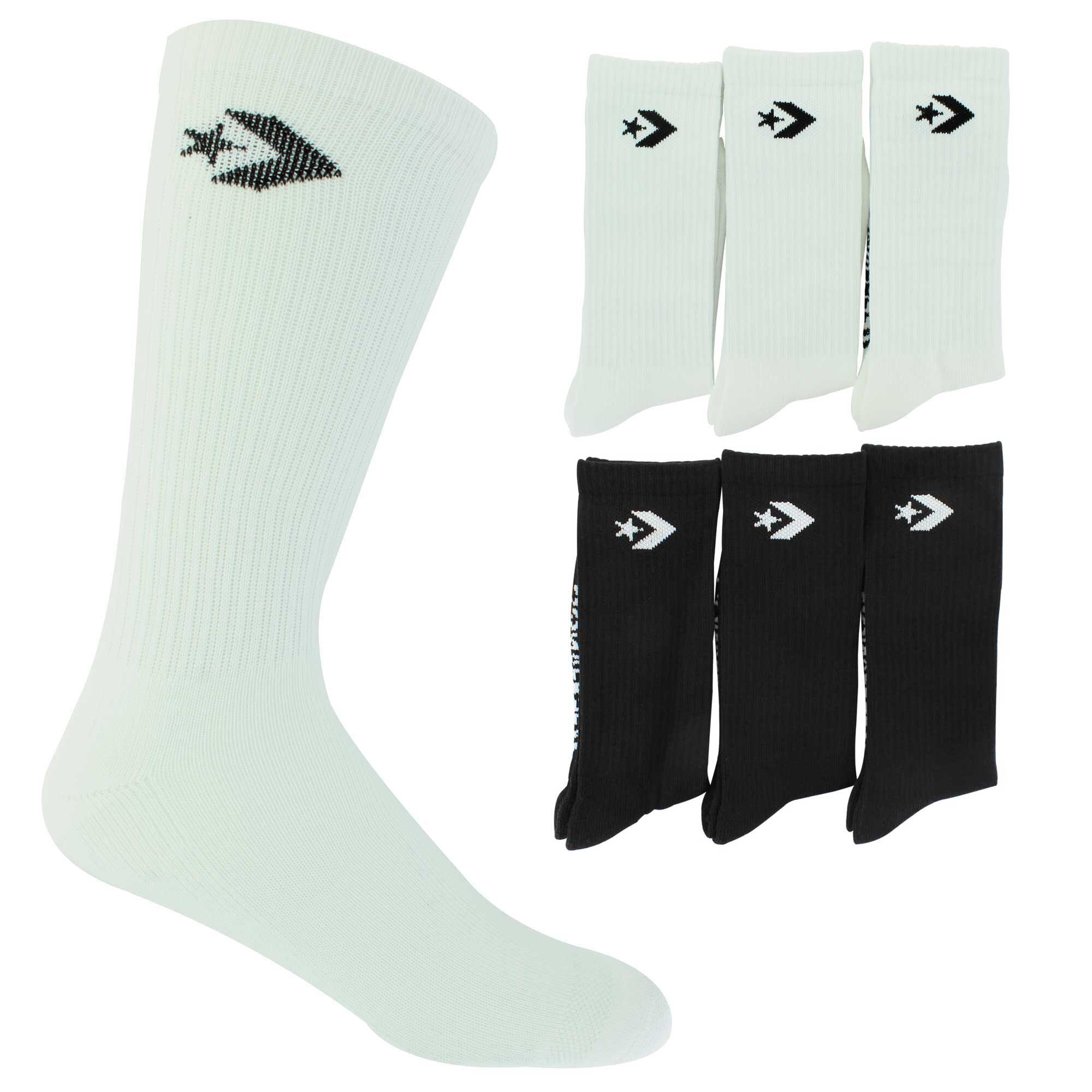 Men's Converse Chevron Crew 6-Pair Pack Side View With Package
