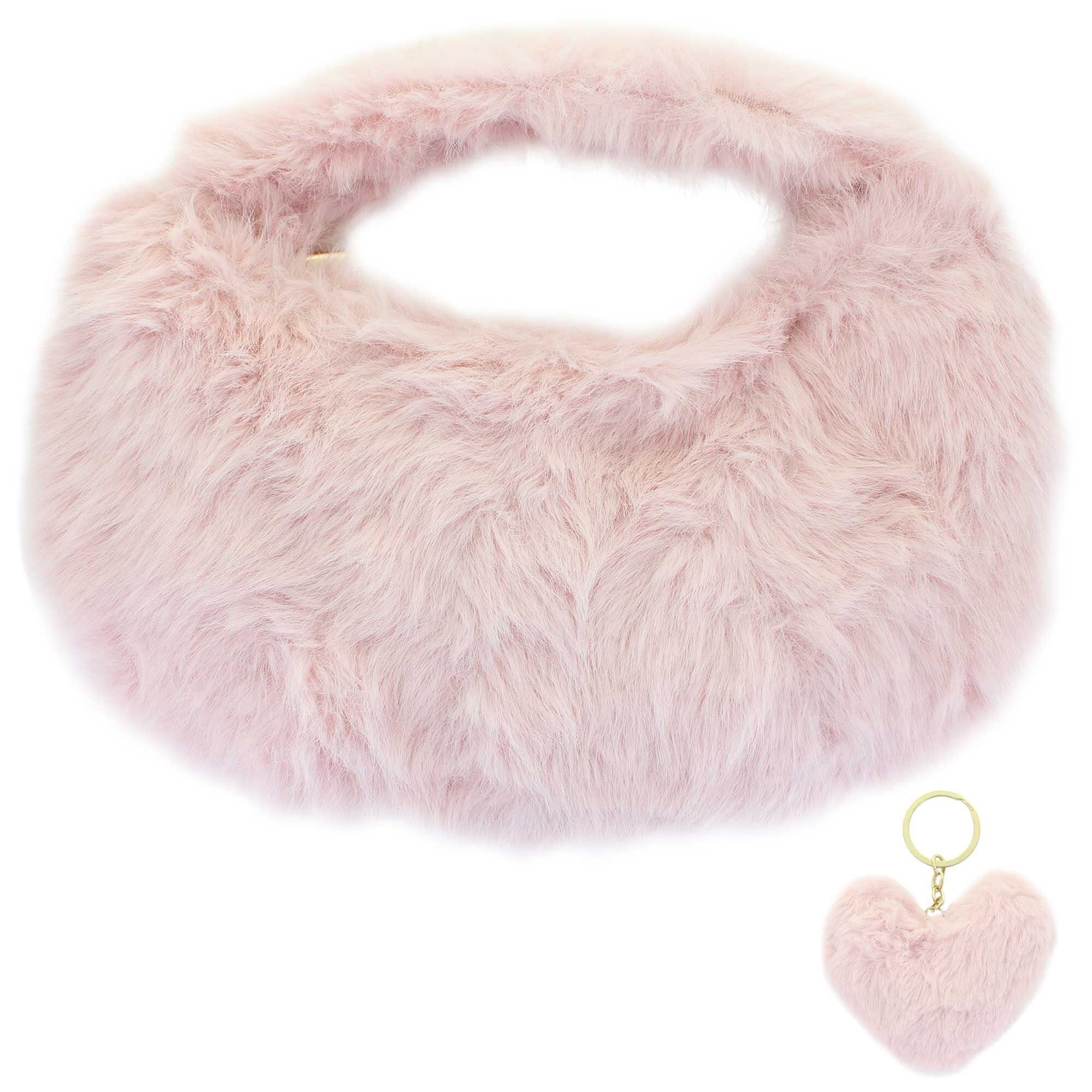 a little obsessed Fuzzy Purse With Bonus Keychain Front View