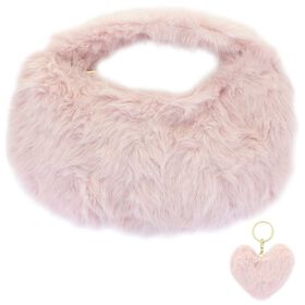  a little obsessed Fuzzy Purse With Bonus Keychain Front View